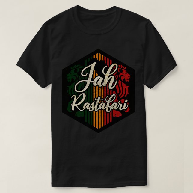 Camiseta Jah Rastafari Shield (Frente do Design)