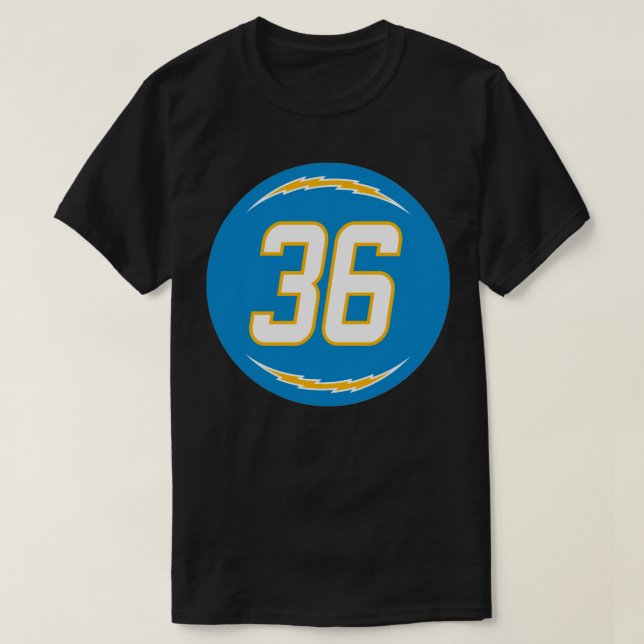 Camiseta Jahleel Addae Número 36 Jersey Los Angeles Charger (Frente do Design)