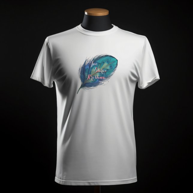 Camiseta Jai Shree Krishnas Peacock Feather (Criador carregado)