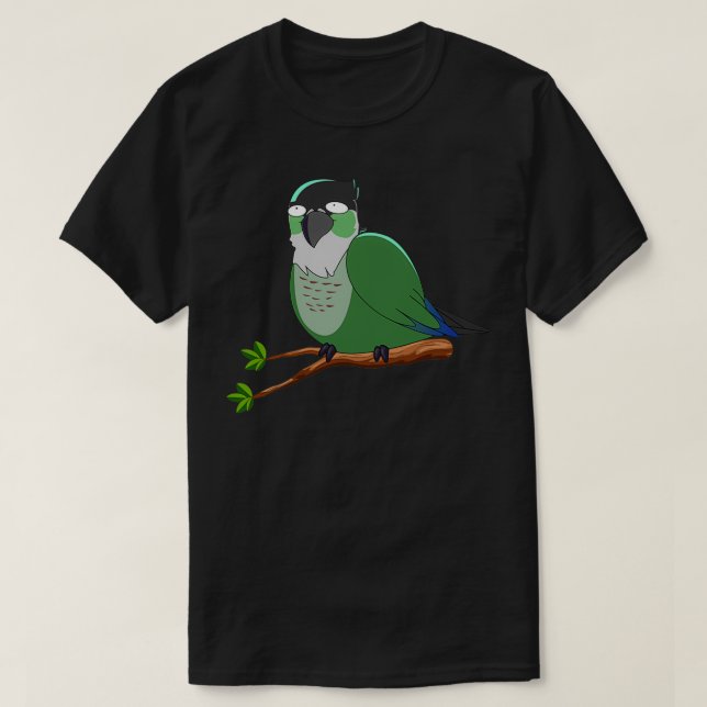 Camiseta Jaiden anima um pássaro de olhos verdes e engraçad (Frente do Design)