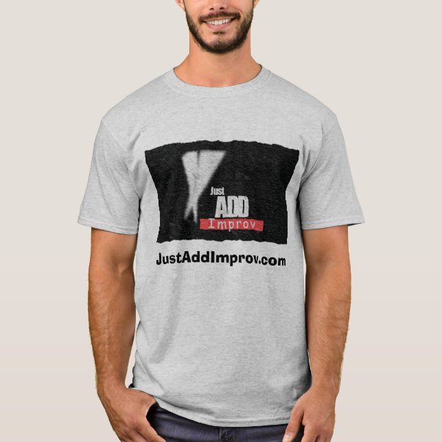 Camiseta JAIlogo, JustAddImprov.com (Frente)