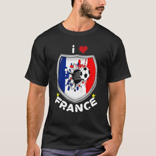 Camiseta J'aime La France J'aime Le Football Maillot Pour L (Frente)