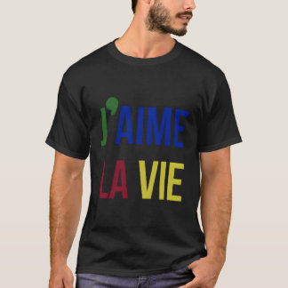 Camiseta J'Aime La Vie I Love Life Primary Colors French Sa