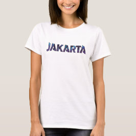 Camiseta Jakarta T-Shirt - Nome da Cidade Negrito Teto Gráf