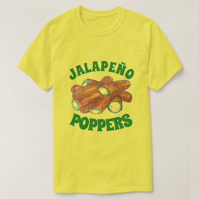 Camiseta Jalapeño Poppers Green Hot Jalapeno Pepper (Frente do Design)