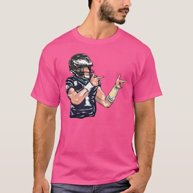 Camiseta Jalen Machucou Estilo de Cartoon de Celebração (Frente)