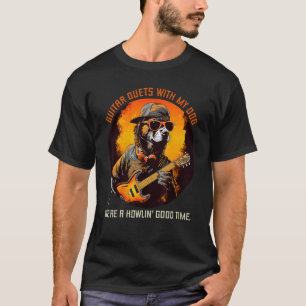 Camiseta Jam de Cachorro Legal com Guitarra para Riffs de R