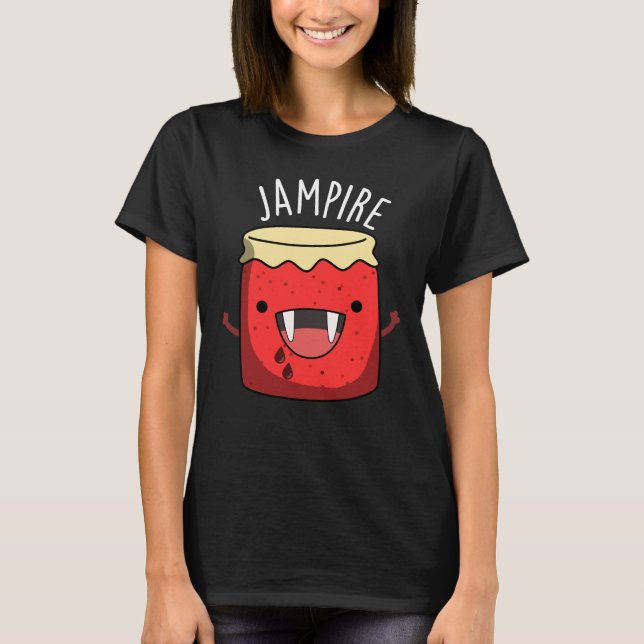Camiseta Jam-pire Funny Vampire Jam Pun Dark BG (Frente)