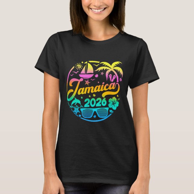 Camiseta Jamaica 2026 Family Vacation Beach Matching Group  (Frente)