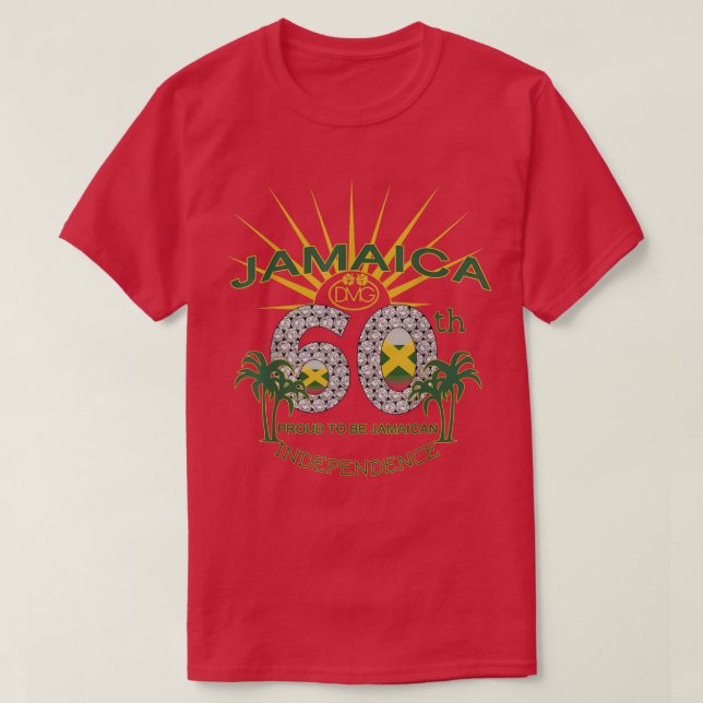 Camiseta Jamaica 60ª Independência Orgulha-se de ser jamaic (Frente do Design)