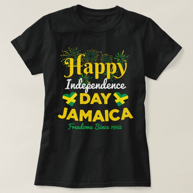 Camiseta Jamaica 60ª Independência Orgulha-se de ser livre  (Frente do Design)