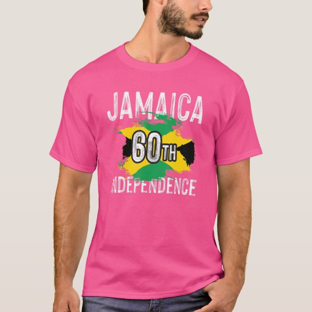 Camiseta Jamaica 60º Dia da Independência para Homens e Mul (Frente)