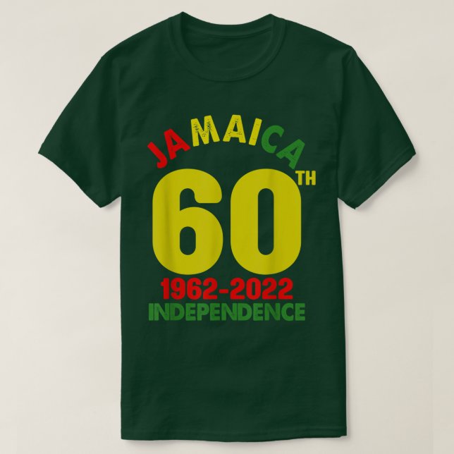 Camiseta Jamaica 60th Celebration Independence Day 2022 Jam (Frente do Design)
