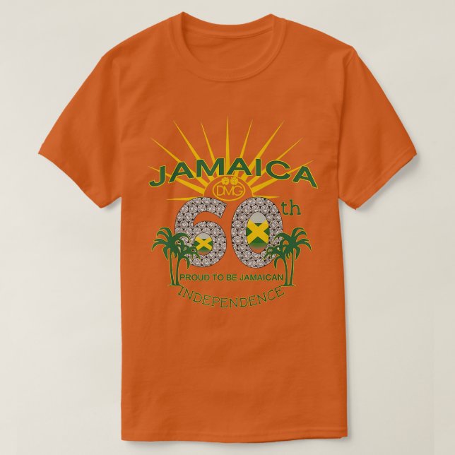 Camiseta Jamaica 60th Independence Proud To Be Jamaican  (Frente do Design)