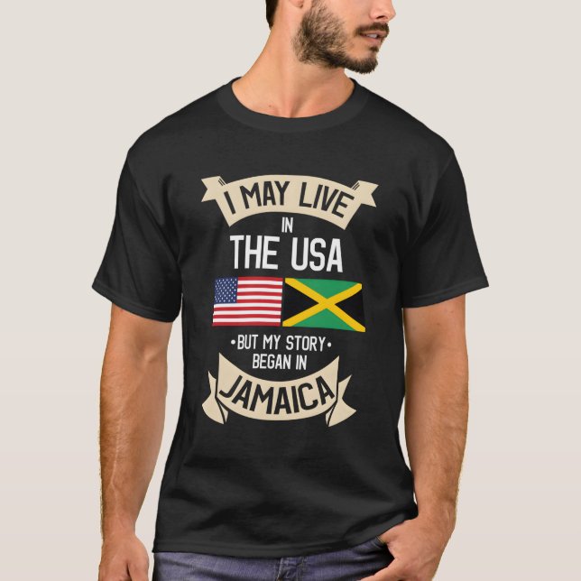 Camiseta Jamaica American Flag Usa Jamaican Roots (Frente)
