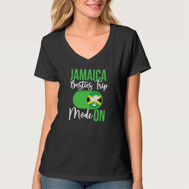 Camiseta Jamaica Besties Trip Mode ON Jamaica Best Friend V (Frente)