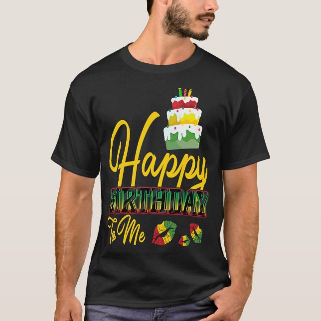 Camiseta Jamaica Birday Cake Feliz Aniversário para Mim 2 (Frente)