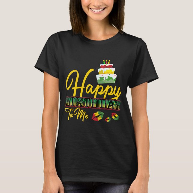 Camiseta Jamaica Birday Cake Feliz Aniversário para Mim 2 (Frente)