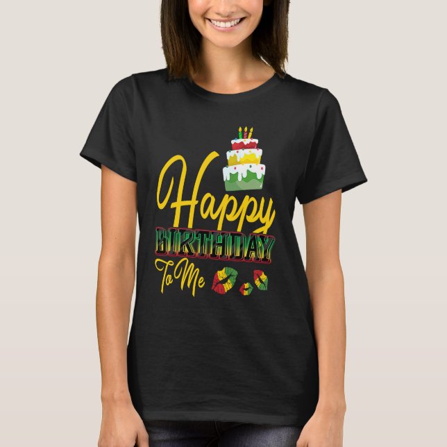 Camiseta Jamaica Birday Cake Feliz Aniversário para Mim 2 (Frente)