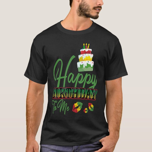 Camiseta Jamaica Birday Cake Happy Birth para mim 3 (Frente)
