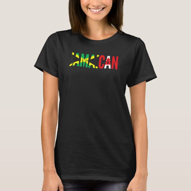 Camiseta Jamaica Canada Flag for Half Canadian Jamaican Roo (Frente)