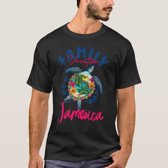 Camiseta Jamaica Caribe Vacine Sea Turtle Matching Family (Frente)