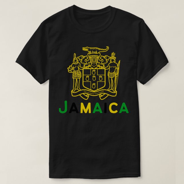 Camiseta Jamaica Casaco De Armas (Frente do Design)