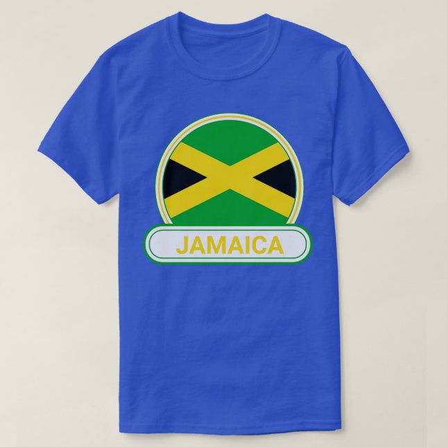 Camiseta Jamaica Country Crachá Jamaica Flag (Frente do Design)