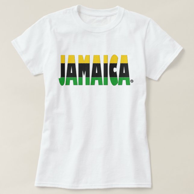 Camiseta Jamaica Dourada Black Green Strips Jamaica T-Shirt (Frente do Design)