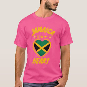 Camiseta Jamaica Está Em Meu Coração Bandeira jamaicana Org