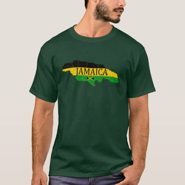 Camiseta Jamaica Fança Sinalizador Cores de Arte (Frente)