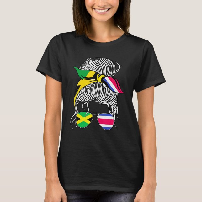 Camiseta Jamaica Flag Costa Rica Grown Women Girl Country (Frente)