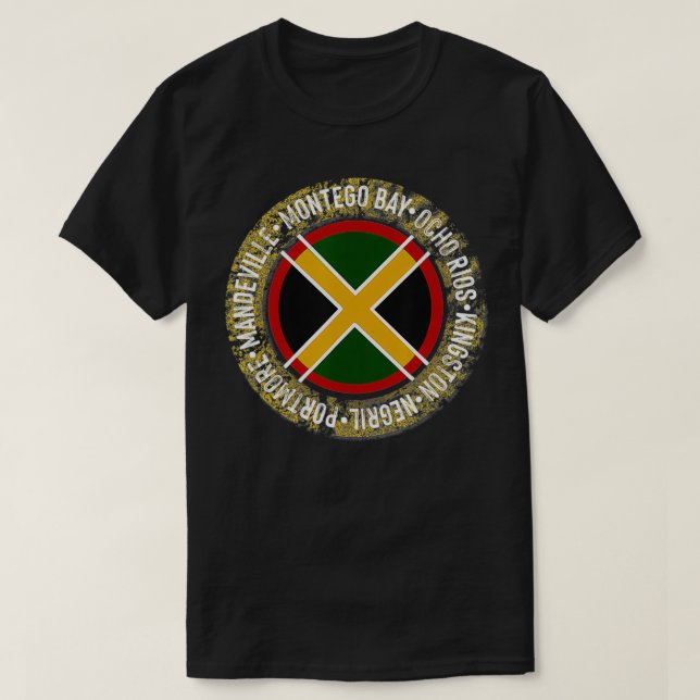 Camiseta Jamaica Flag e Jamaican (Frente do Design)