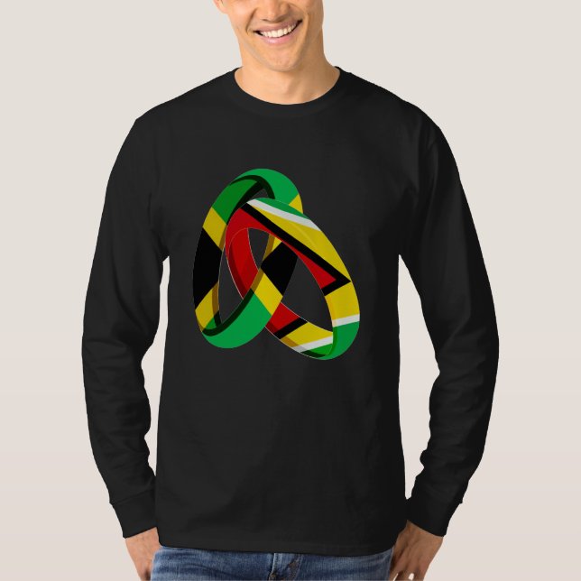 Camiseta Jamaica Flag Guyana Grown Ring Marriage Wedding (Frente)