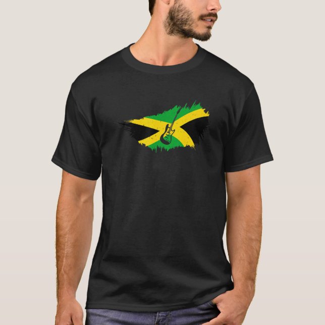Camiseta Jamaica Flag Jamaican Pride Reggae Music Vintage (Frente)