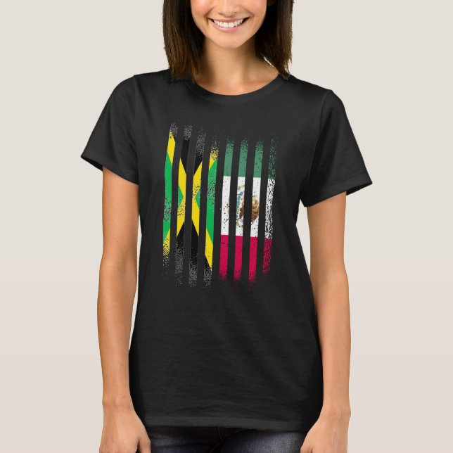 Camiseta Jamaica Flag Mexico Grown Country Flags Stripes (Frente)