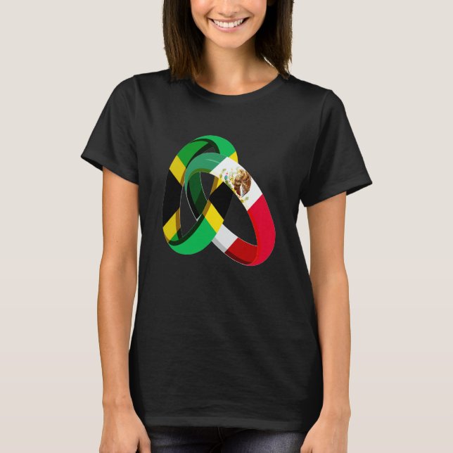 Camiseta Jamaica Flag Mexico Grown Ring Marriage Wedding (Frente)