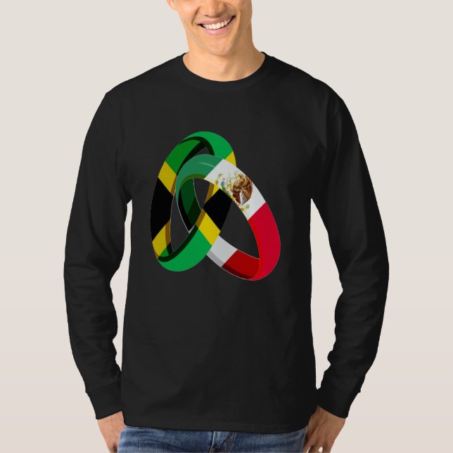 Camiseta Jamaica Flag Mexico Grown Ring Marriage Wedding (Frente)