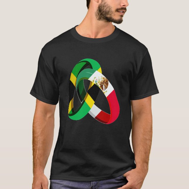 Camiseta Jamaica Flag Mexico Grown Ring Marriage Wedding (Frente)