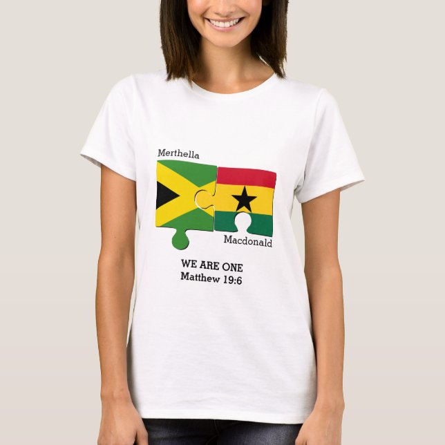 Camiseta JAMAICA GHANA Christian Flag Personalizado (Frente)