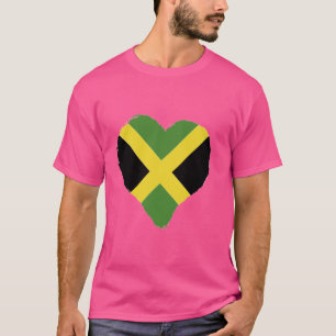 Camiseta Jamaica Heart Origine Jamaican Flag Roots Vacinati