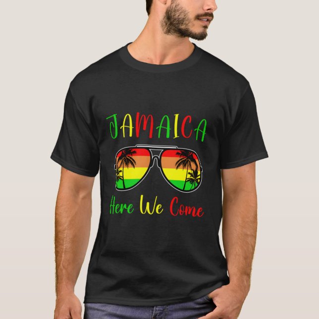 Camiseta Jamaica Here We come 2023 2024 Jamaican Viagem Vac (Frente)