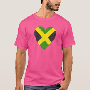 Camiseta Jamaica Heritage Heart Jamaican Flag Pride