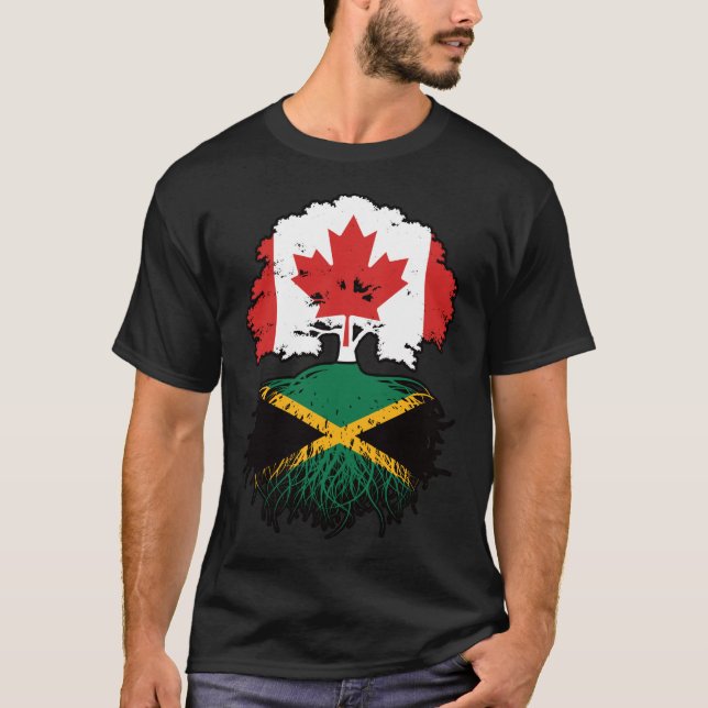 Camiseta Jamaica Jamaican Canada Tree Roots Flag (Frente)