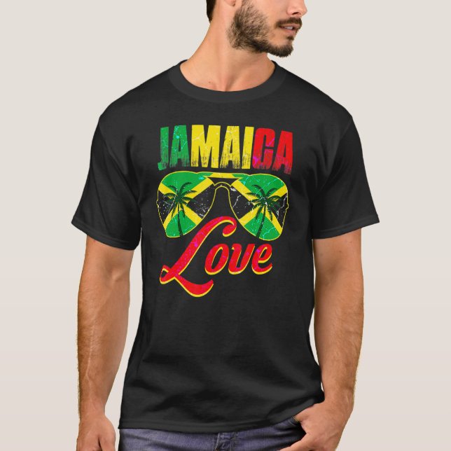 Camiseta Jamaica Jamaican Flag Caribbean Vacation Reggae (Frente)