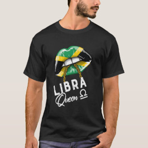 Camiseta Jamaica Libra Rainha Zodiac Aniversário Mulheres j