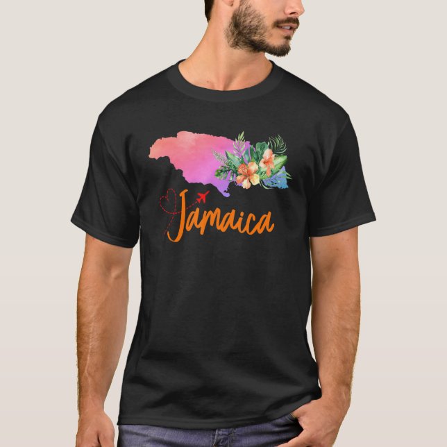 Camiseta Jamaica Map Matching Vacation Family Girls trip (Frente)