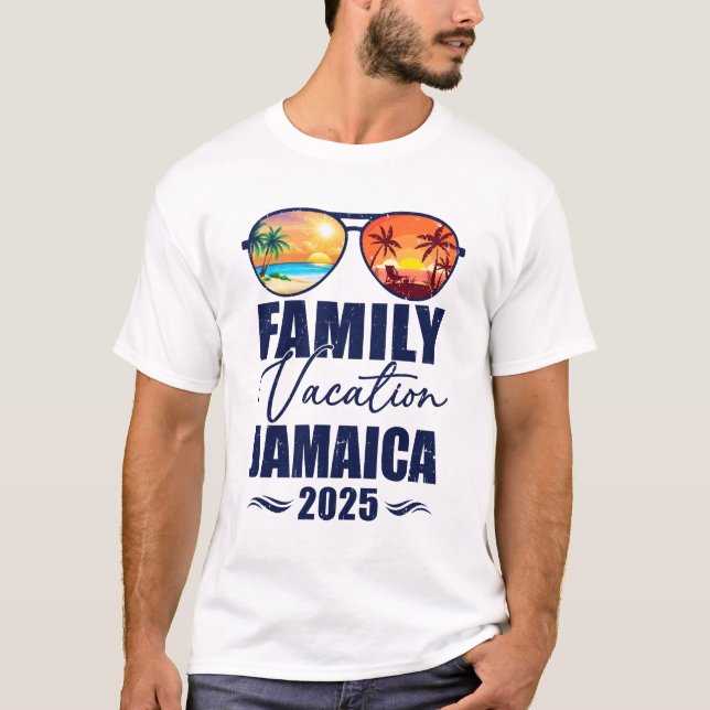 Camiseta Jamaica Matching Family Vacation 2025 Memor do Faz (Frente)
