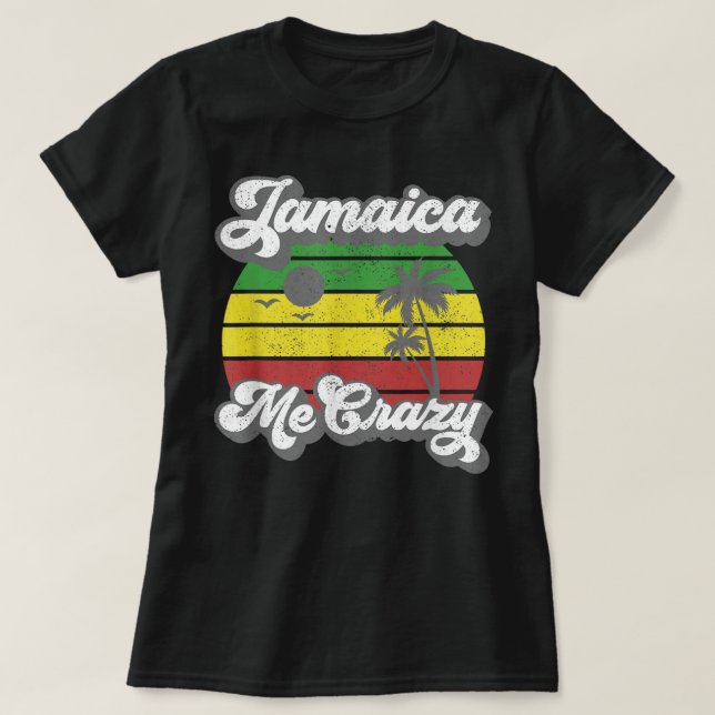Camiseta Jamaica Me Crazy Rasta Roots Rock Reggae Jamaican (Frente do Design)