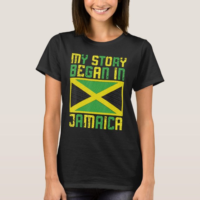Camiseta Jamaica Minha História Começou Na Jamaica Orgulho  (Frente)